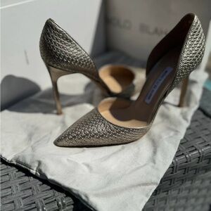 Manolo Blahnik Textured Black Heels